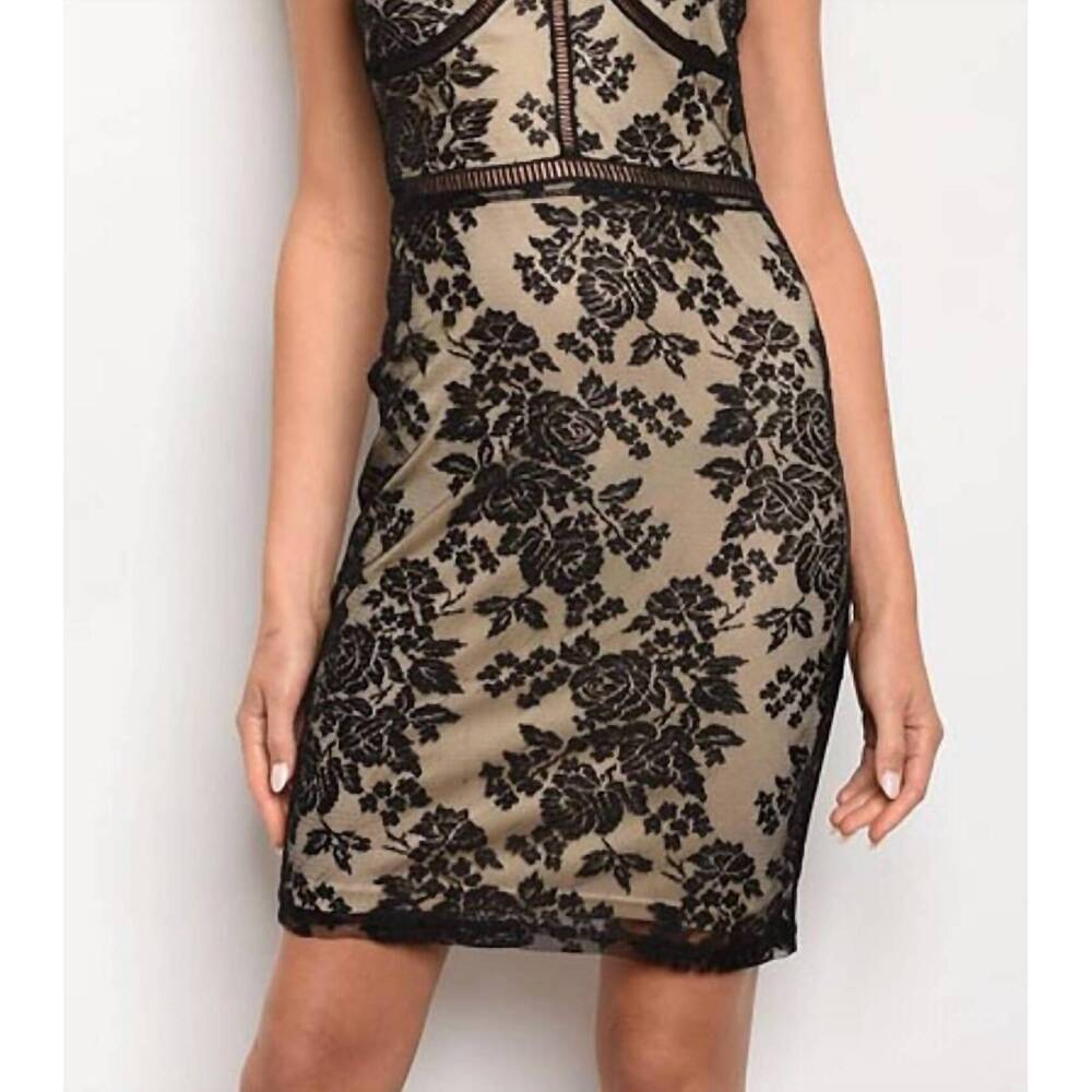 NEW AMBITION lace mini dress in black